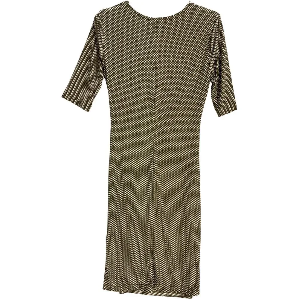 Banana Republic Midi Dress Women XS Green Pink White 3/4 Sleeve Career Feminine - Picture 5 of 9